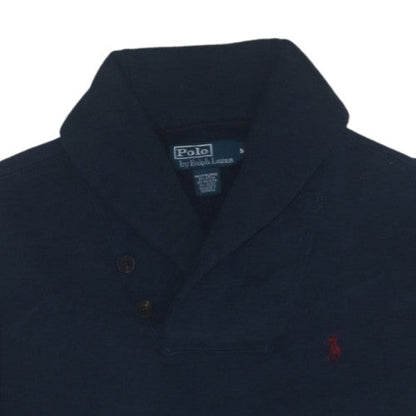 Polo Ralph Lauren Men's Blue Henley Sweatshirt M Classic Fleece