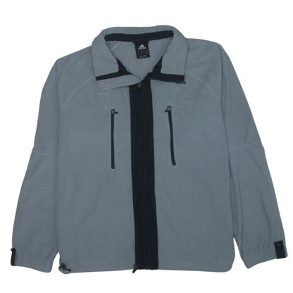Adidas Men's Grey Softshell Fleece Jacket Size M Full Zip Sportswear