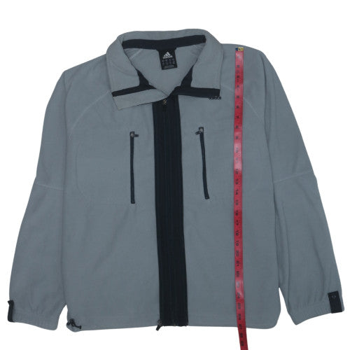 Adidas Men's Grey Softshell Fleece Jacket Size M Full Zip Sportswear