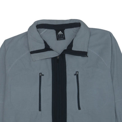 Adidas Men's Grey Softshell Fleece Jacket Size M Full Zip Sportswear