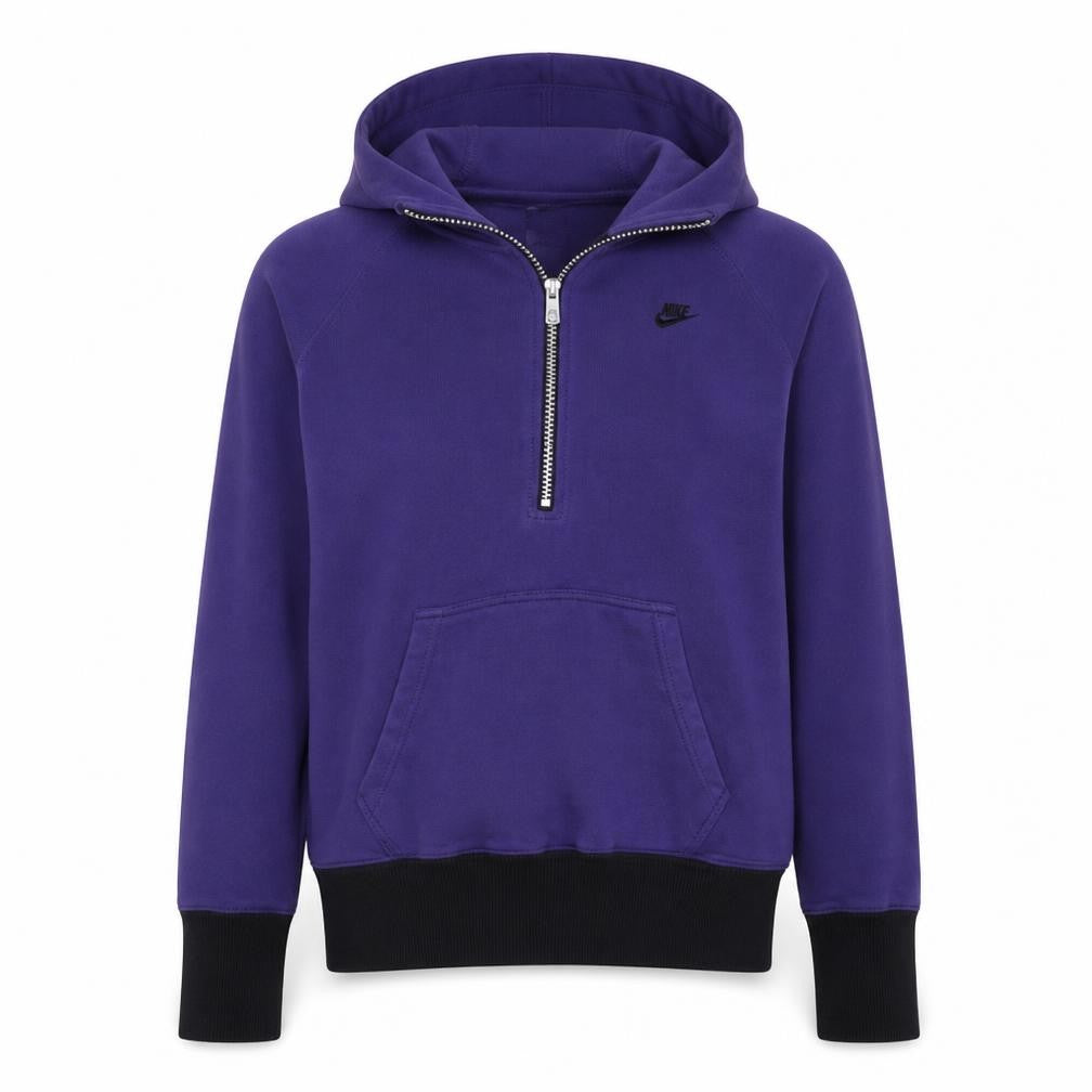 Nike Womens Purple 1/2 Zip Hooded Sweatshirt Size L Cotton