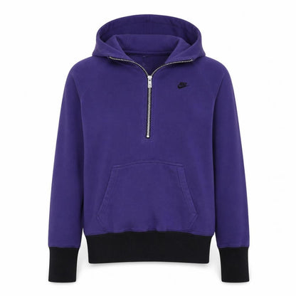 Nike Womens Purple 1/2 Zip Hooded Sweatshirt Size L Cotton
