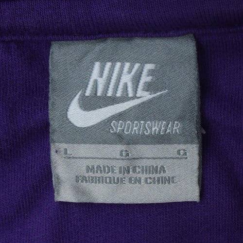 Nike Womens Purple 1/2 Zip Hooded Sweatshirt Size L Cotton