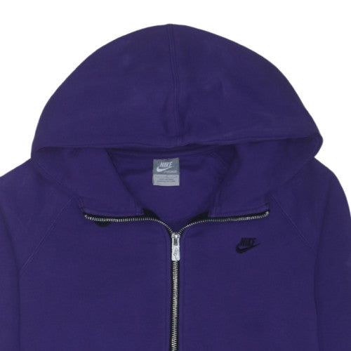 Nike Womens Purple 1/2 Zip Hooded Sweatshirt Size L Cotton