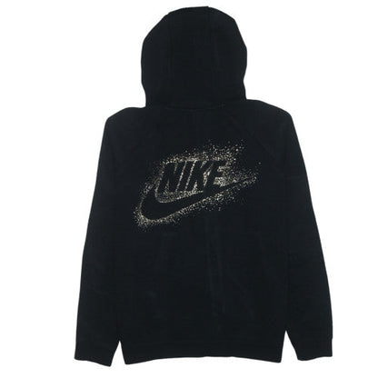 Nike Womens Black Full Zip Hoodie M Logo Graphic Style