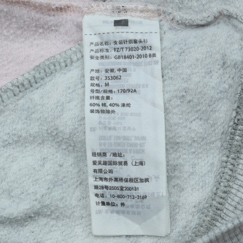 Hollister Women Pink Grey Colourblock Logo Sweatshirt M Regular Fit
