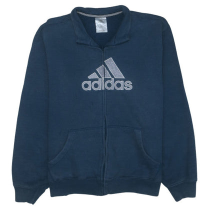 Adidas Men's Blue Full Zip Graphic Sweatshirt L Regular Fit
