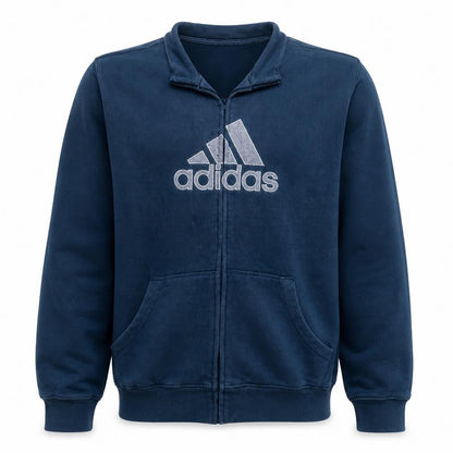 Adidas Men's Blue Full Zip Graphic Sweatshirt L Regular Fit