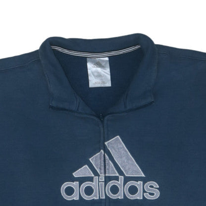 Adidas Men's Blue Full Zip Graphic Sweatshirt L Regular Fit