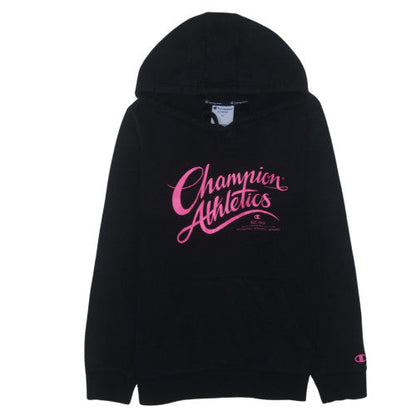 Champion Mens Black XL Pullover Hoodie Graphic Logo Sweatshirt