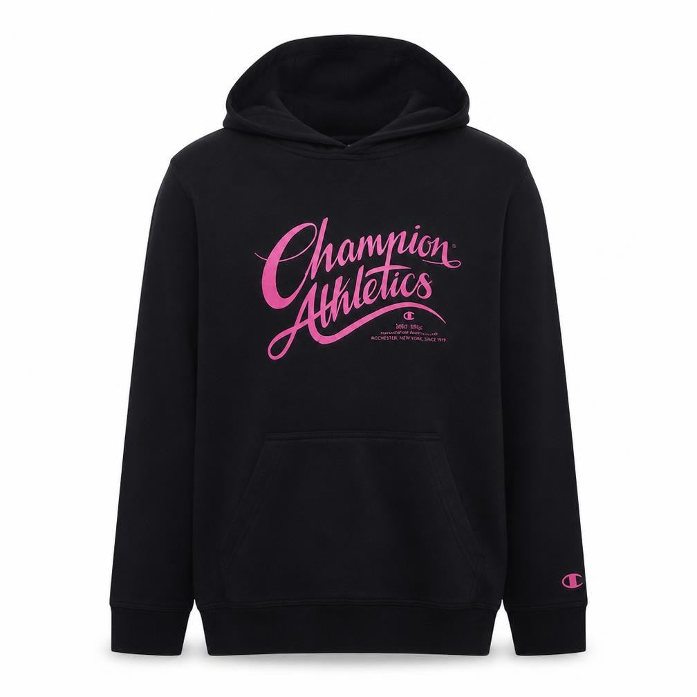 Champion Mens Black XL Pullover Hoodie Graphic Logo Sweatshirt