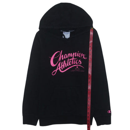 Champion Mens Black XL Pullover Hoodie Graphic Logo Sweatshirt