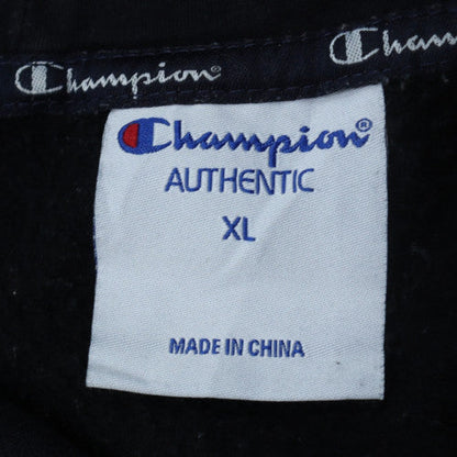 Champion Mens Black XL Pullover Hoodie Graphic Logo Sweatshirt