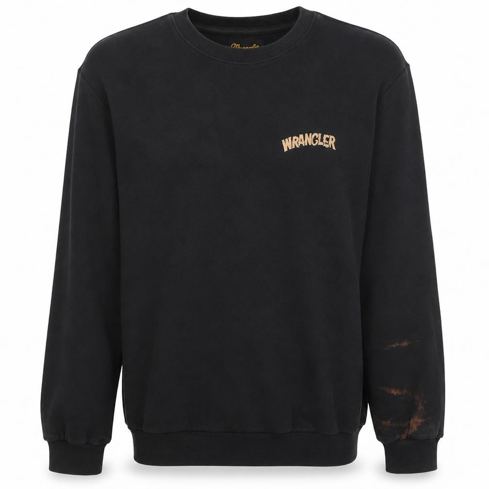 Wrangler Men's Black Small Graphic Retro Cotton Sweatshirt