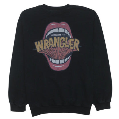 Wrangler Men's Black Small Graphic Retro Cotton Sweatshirt