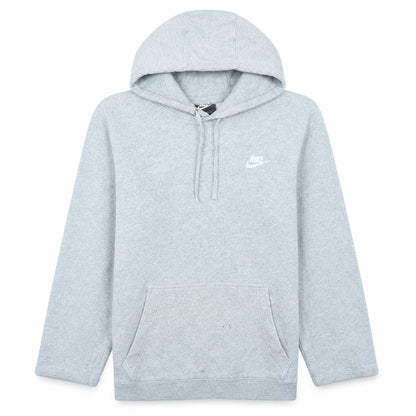 Nike Men’s Grey Pullover Hoodie S Regular Fit Fleece Logo Sportswear