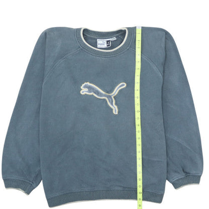 Puma Men’s Blue Pullover Sweatshirt Small Crew Neck Sports Fleece