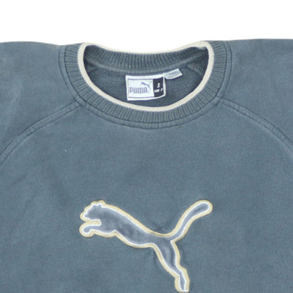Puma Men’s Blue Pullover Sweatshirt Small Crew Neck Sports Fleece