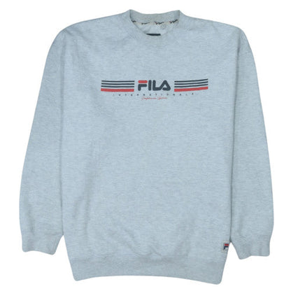 FILA Men's Grey XL Logo Pullover Sweatshirt Crew Neck