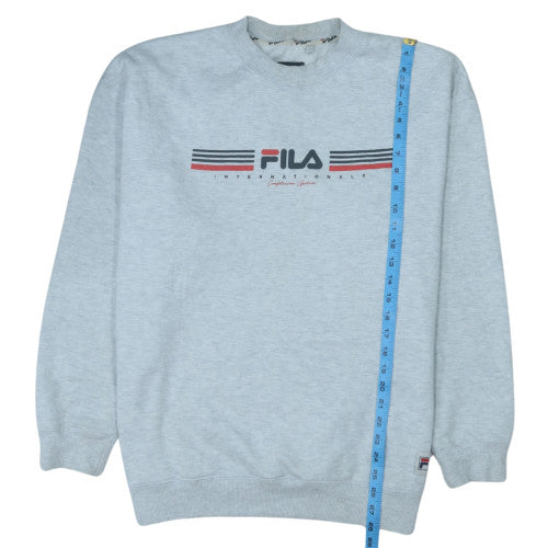 FILA Men's Grey XL Logo Pullover Sweatshirt Crew Neck