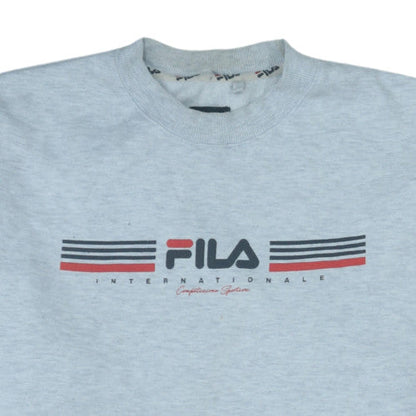 FILA Men's Grey XL Logo Pullover Sweatshirt Crew Neck