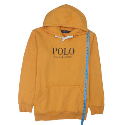 Ralph Lauren Mens Yellow Pullover Hoodie 2XL Logo Fleece Sweatshirt
