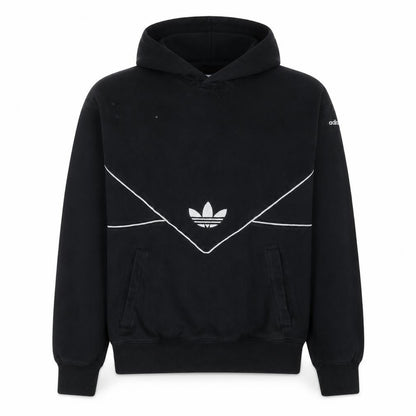 adidas Mens Black Medium Pullover Hoodie with Logo Detail