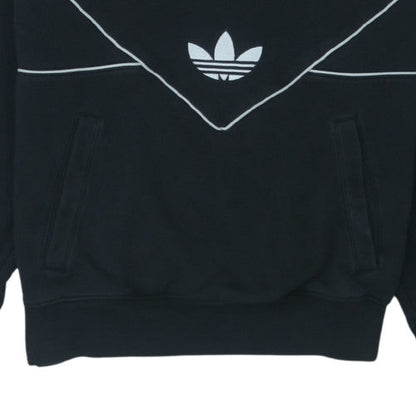 adidas Mens Black Medium Pullover Hoodie with Logo Detail