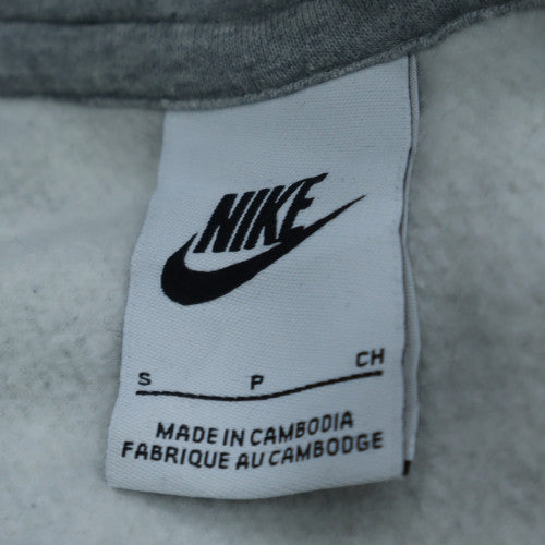 Nike Men's Grey Pullover Hoodie Small Fleece Logo Sweatshirt