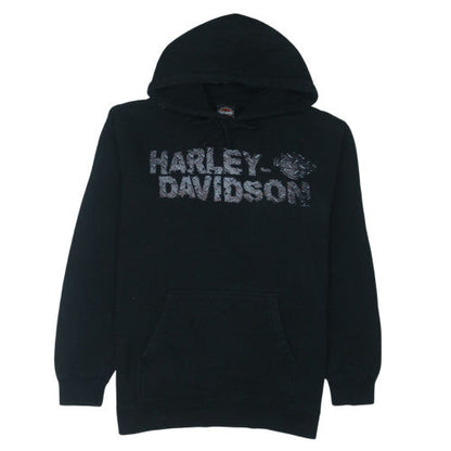 Harley-Davidson Men's Black Pullover Hoodie L Graphic Fleece Sweatshirt