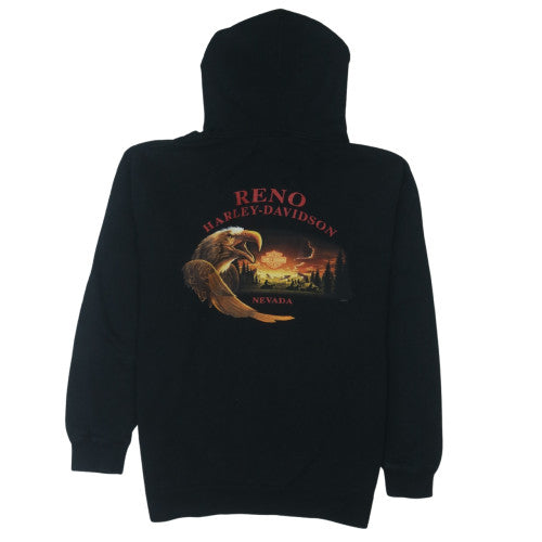 Harley-Davidson Men's Black Pullover Hoodie L Graphic Fleece Sweatshirt