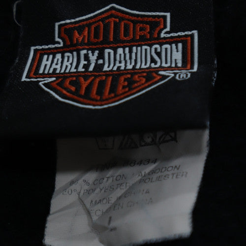 Harley-Davidson Men's Black Pullover Hoodie L Graphic Fleece Sweatshirt
