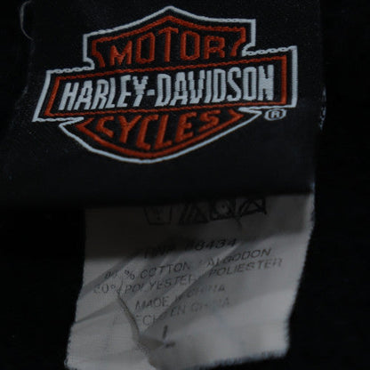 Harley-Davidson Men's Black Pullover Hoodie L Graphic Fleece Sweatshirt