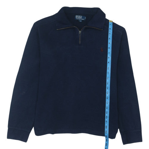 Ralph Lauren Men's Blue 1/4 Zip Cotton Fleece Sweatshirt M
