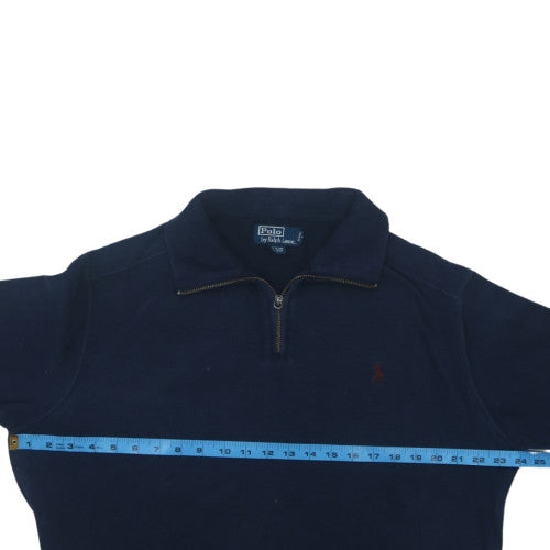 Ralph Lauren Men's Blue 1/4 Zip Cotton Fleece Sweatshirt M