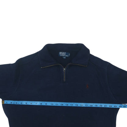 Ralph Lauren Men's Blue 1/4 Zip Cotton Fleece Sweatshirt M