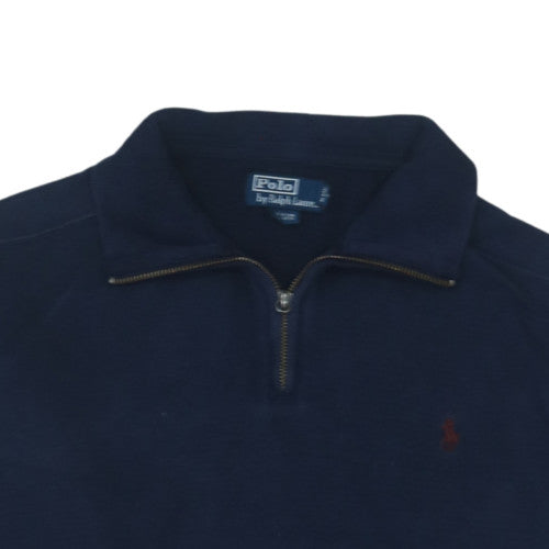 Ralph Lauren Men's Blue 1/4 Zip Cotton Fleece Sweatshirt M