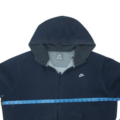 Nike Mens Blue Full Zip Hoodie XL Fleece Lined Sweatshirt