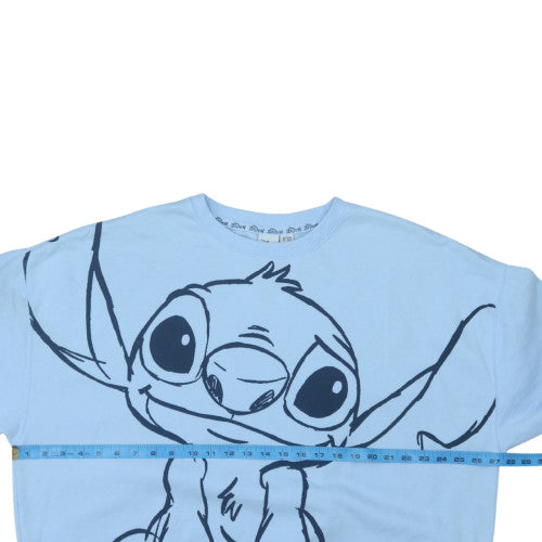 Disney Primark Women Blue Stitch Sweatshirt Size L 14/16 Crew Neck