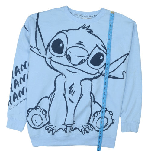 Disney Primark Women Blue Stitch Sweatshirt Size L 14/16 Crew Neck