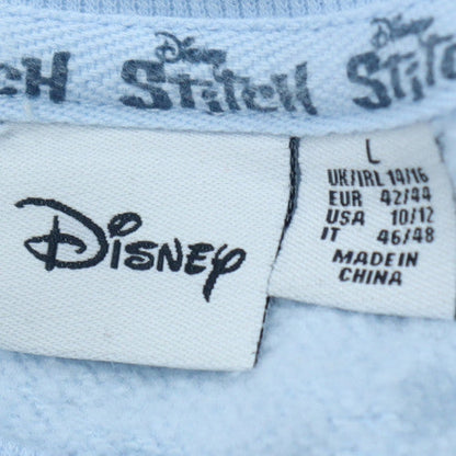 Disney Primark Women Blue Stitch Sweatshirt Size L 14/16 Crew Neck