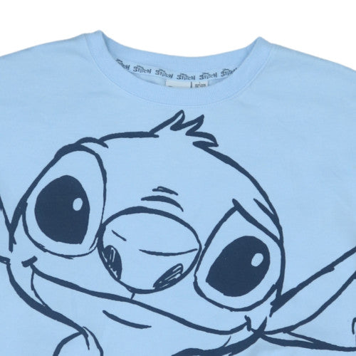Disney Primark Women Blue Stitch Sweatshirt Size L 14/16 Crew Neck