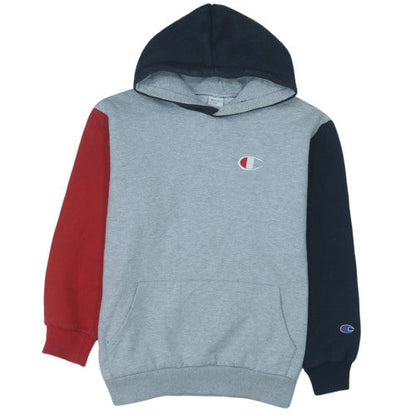 Champion Mens Grey Colourblock Pullover Hoodie Small