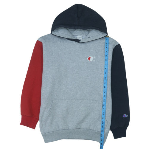 Champion Mens Grey Colourblock Pullover Hoodie Small