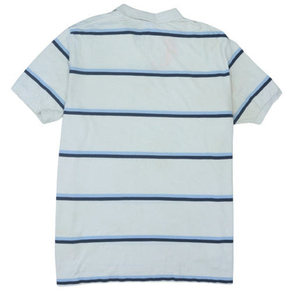 Polo Ralph Lauren Mens White Blue Striped Cotton Polo Shirt XXL