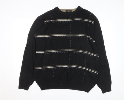 Bill Blass Men’s Black Hand Embroidered Cotton Jumper XL