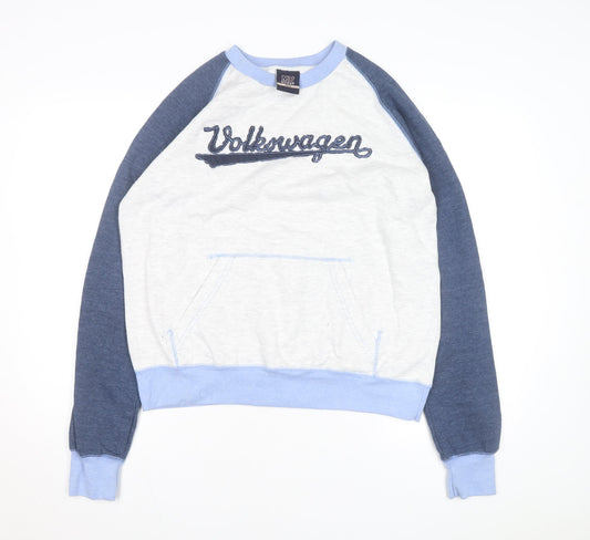 MV Sport Men's Blue Volkswagen Embroidered Pullover Sweatshirt L
