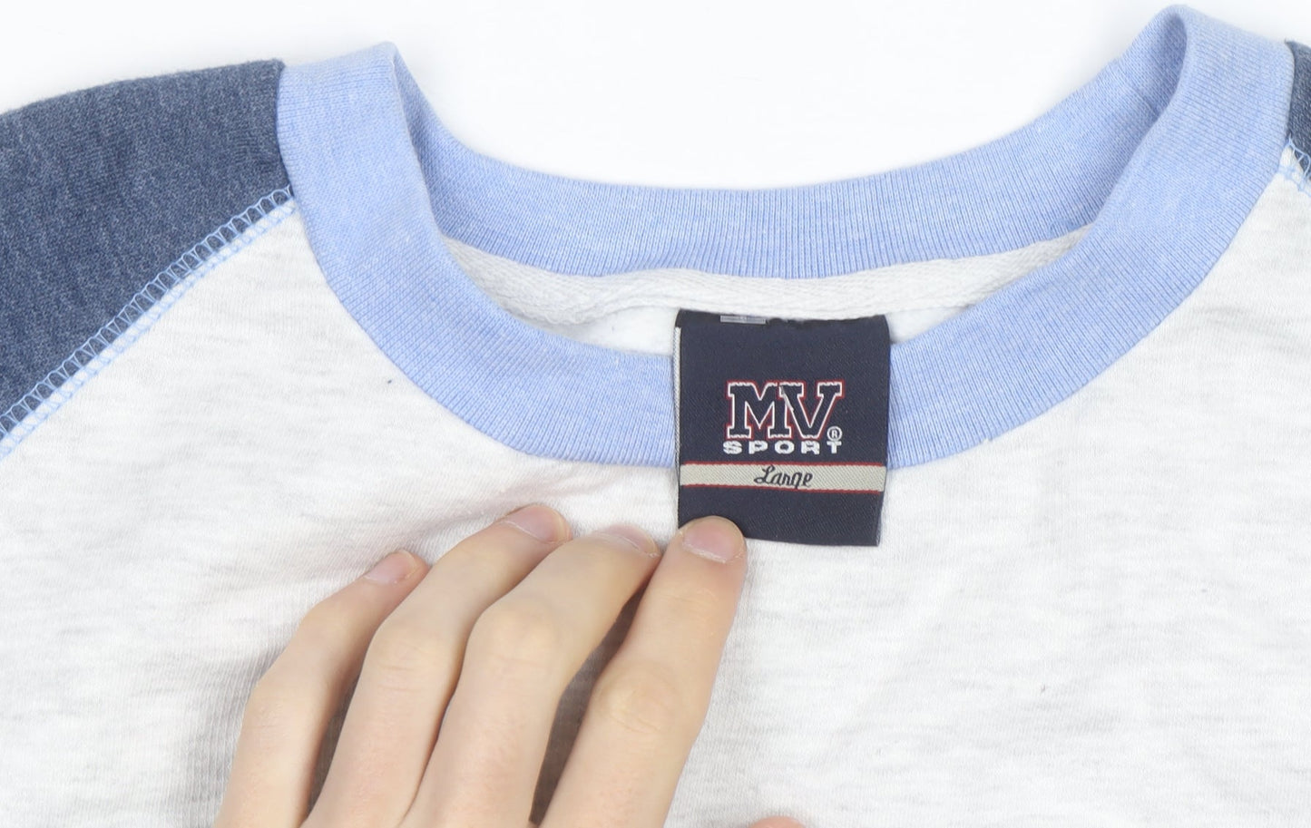 MV Sport Men's Blue Volkswagen Embroidered Pullover Sweatshirt L