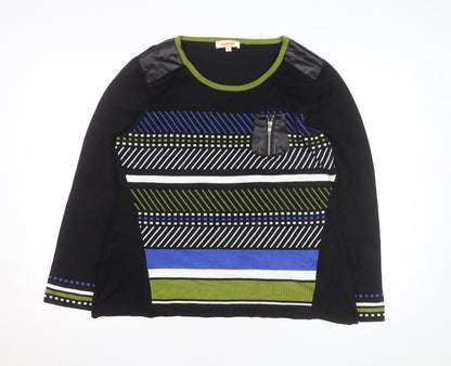 Le Grenier Unisex Black Geometric Knit Pullover Jumper XL