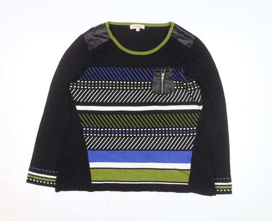 Le Grenier Unisex Black Geometric Knit Pullover Jumper XL